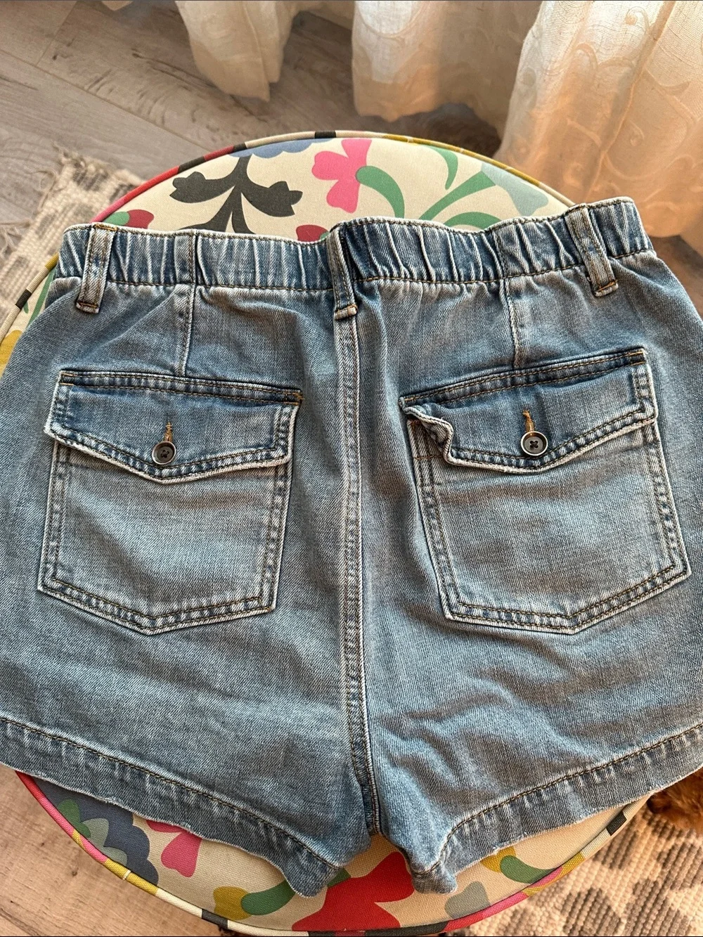 aerie Light Blue High-Waist Denim Shorts - Picture 3 of 4
